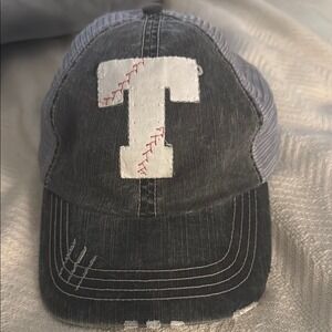 Gray Baseball Cap with T Logo